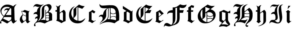 Blackletter of gotisch font